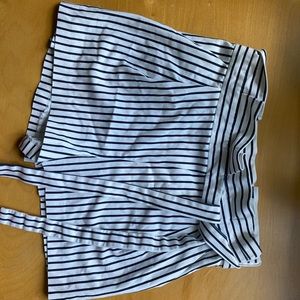Zara Paperbag Pinstripe Shorts